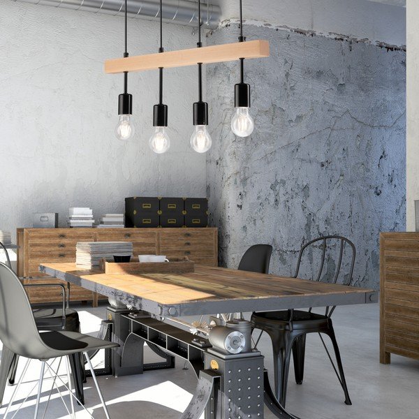 Czarno-naturalna lampa wisząca Orazio – LAMKUR-image-1