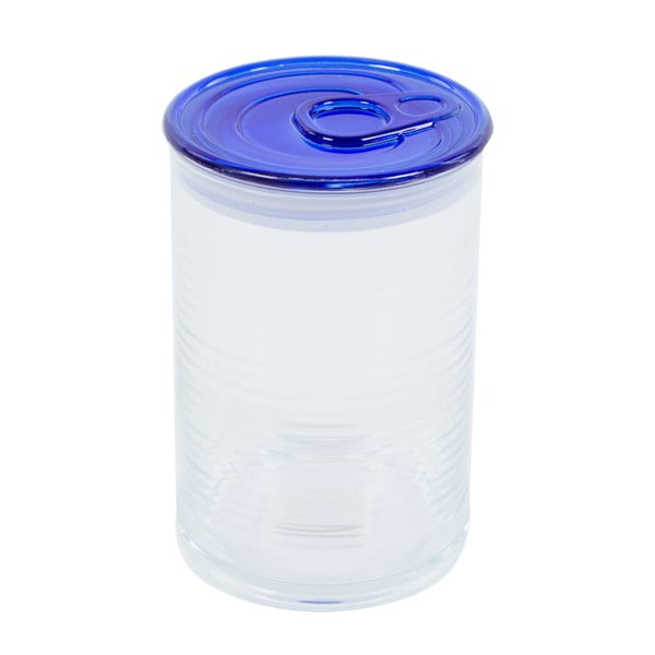 Pojemnik szklany z niebieskim wieczkiem Kaleidos Can, 10,5x16 cm