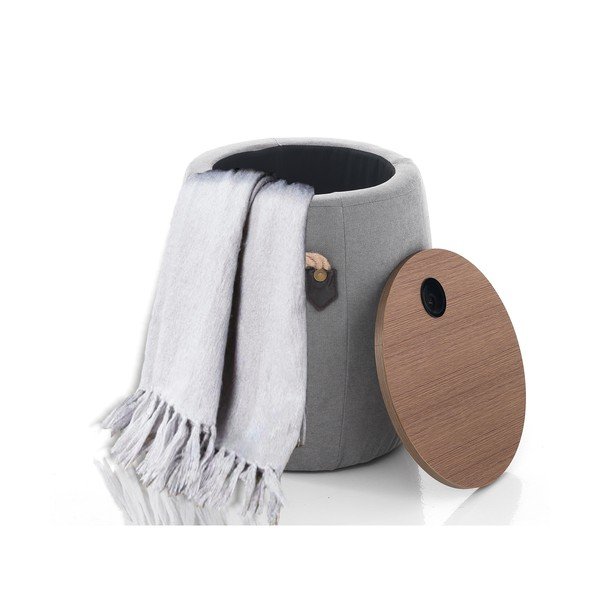 Szary puf ze schowkiem Tomasucci Barril, ø 40 cm-image-2