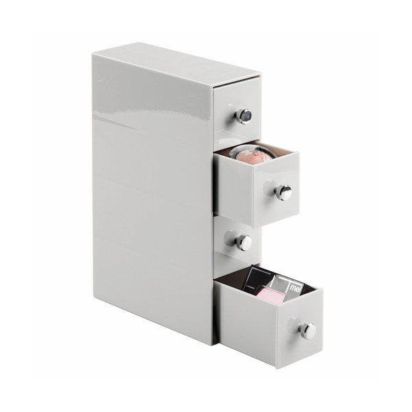 Biały organizer z 4 szufladami InterDesign Cosmetic-image-4