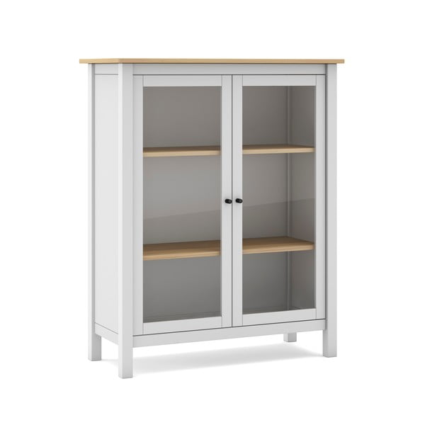 Biało-naturalna witryna z drewna sosnowego 90x110 cm Misti – Marckeric-image-2