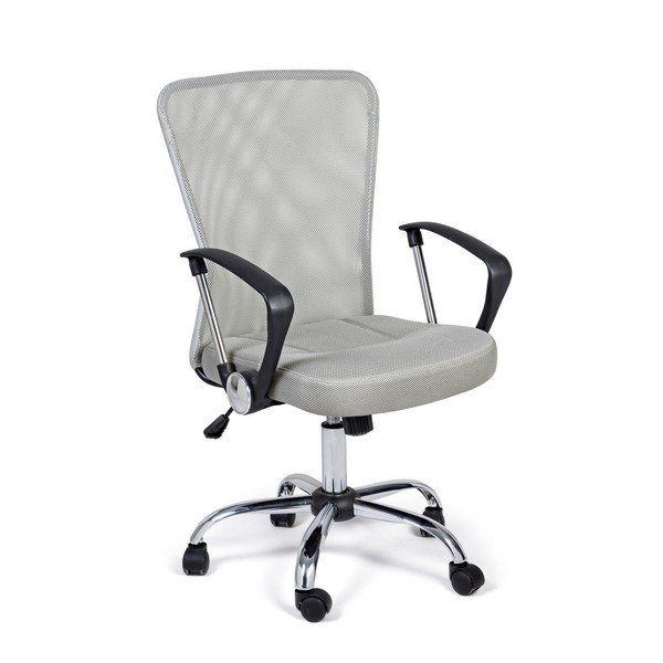 Jasnoszare tapicerowane krzesło biurowe Brisbane – Yes Everyday