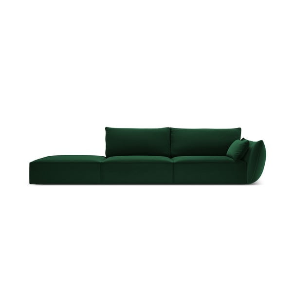 Ciemnozielona aksamitna sofa prawostronna 264 cm Vanda – Mazzini Sofas