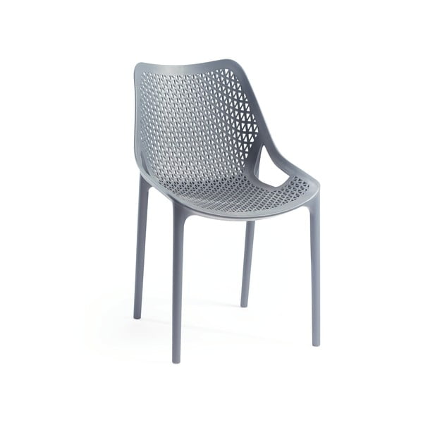 Jasnoszare plastikowe krzesło ogrodowe Bilros – Rojaplast
