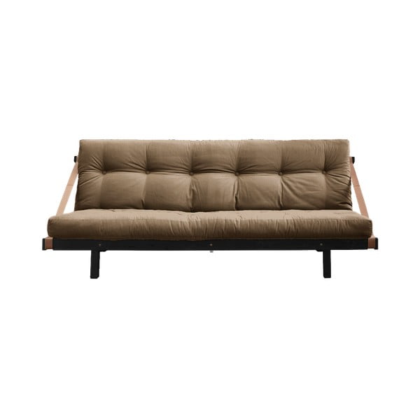 Sofa rozkładana z brązowym obiciem Karup Design Jump Black/Mocca