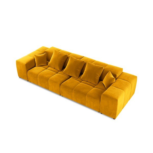 Żółta aksamitna sofa 320 cm Rome Velvet – Cosmopolitan Design-image-3