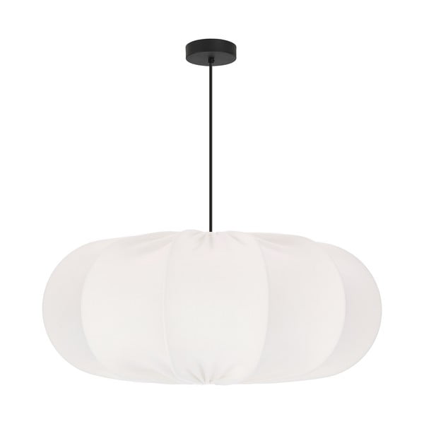 Biała lampa wisząca z tekstylnym kloszem ø 52 cm Cafee – Candellux Lighting