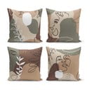 Zestaw 4 poszewek na poduszki Minimalist Cushion Covers Drawing Face, 43 x 43 cm