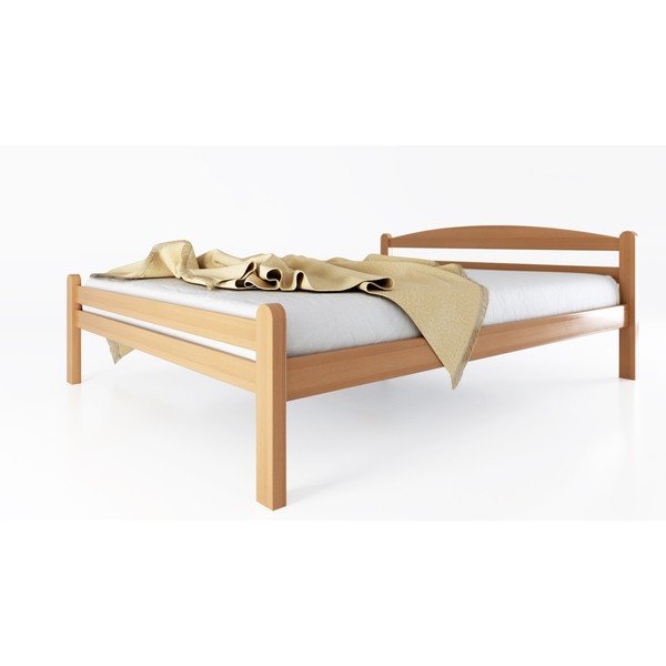 Łóżko dwuosobowe z litego drewna bukowego ze stelażem 180x200 cm w naturalnym kolorze Bellariva – B.E.S.