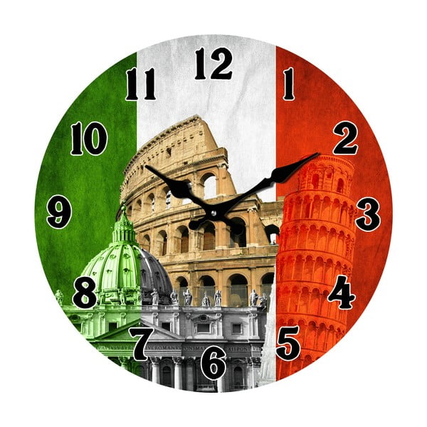 Szklany zegar W Italii, 34cm