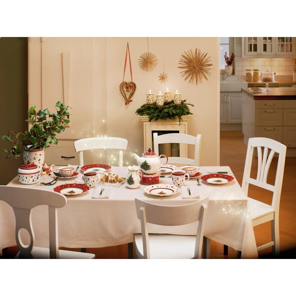 Biało-czerwony porcelanowy świąteczny talerz Toy's Delight Villeroy&Boch, ø 24 cm-image-2