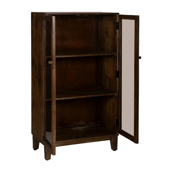 Brązowa witryna z litego drewna mango 80x140x40 cm Ravi – Ixia-image-2