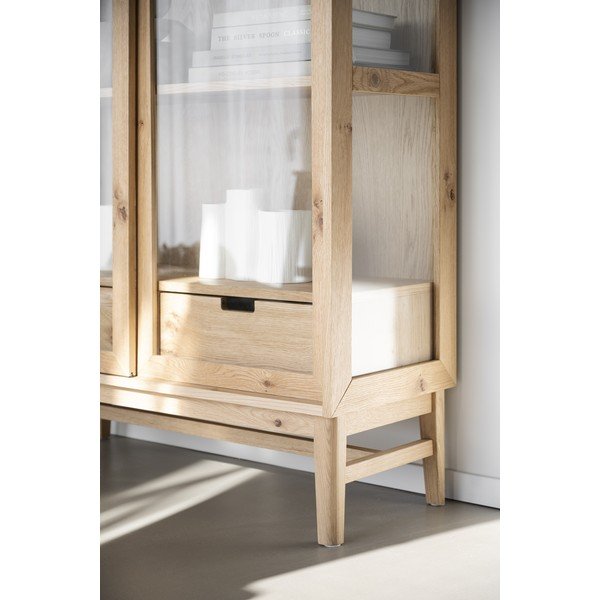 Witryna w dekorze dębu z drzwiami przesuwnymi 100x203 cm Hazelton – Rowico-image-4