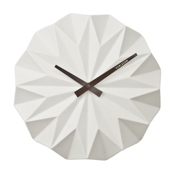 Biały zegar ścienny Karlsson Origami Ceramic