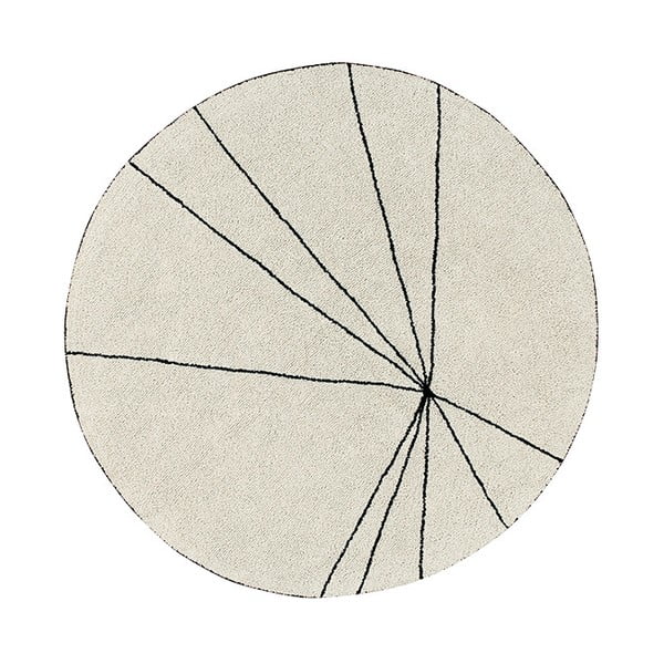 Kremowy bawełniany okrągły dywan tkany ręcznie odpowiedni do prania ø 160 cm Trace Beige – Lorena Canals