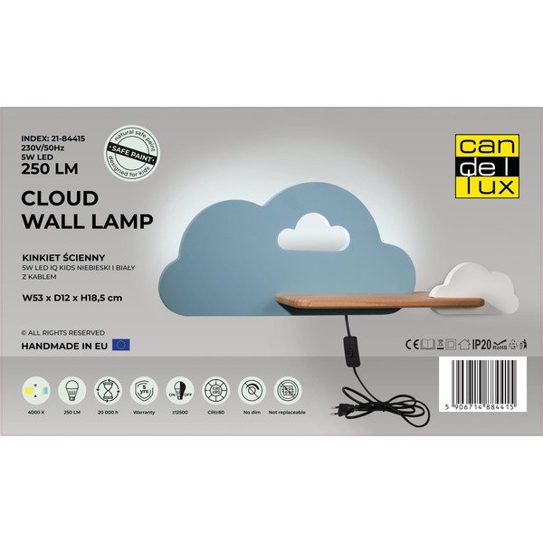 Biało-niebieska lampa dziecięca Cloud – Candellux Lighting-image-3
