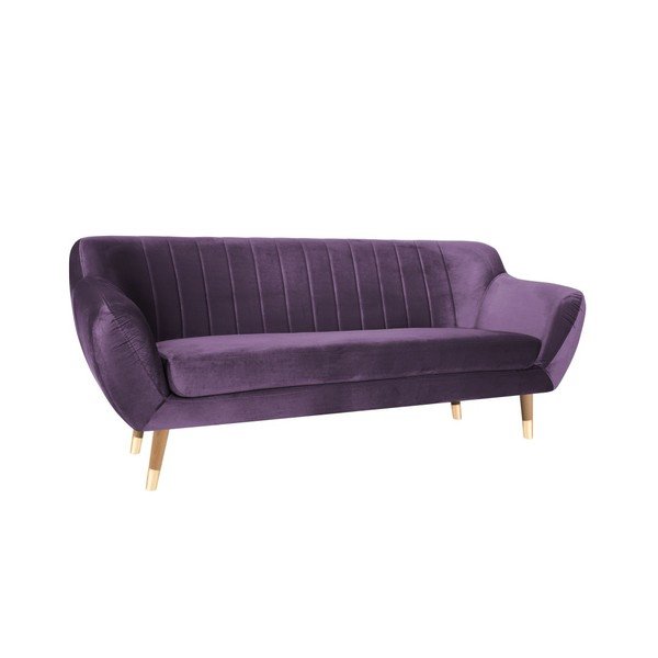 Fioletowa aksamitna sofa Mazzini Sofas Benito, 188 cm-image-2