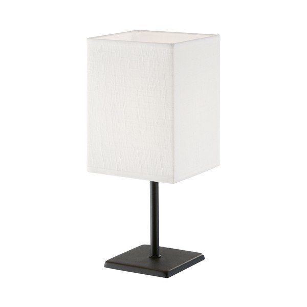 Czarno-biała lampa stołowa z tekstylnym kloszem (wysokość 30 cm) Lela – Fischer & Honsel