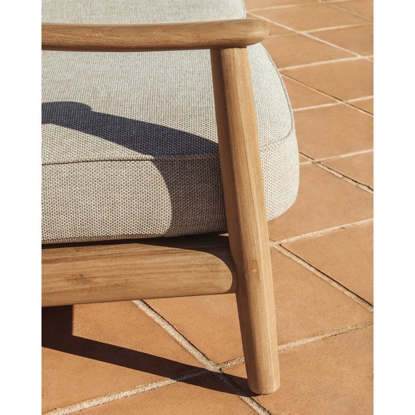 Beżowa/w naturalnym kolorze tapicerowana sofa ogrodowa Elunda – Kave Home-image-3