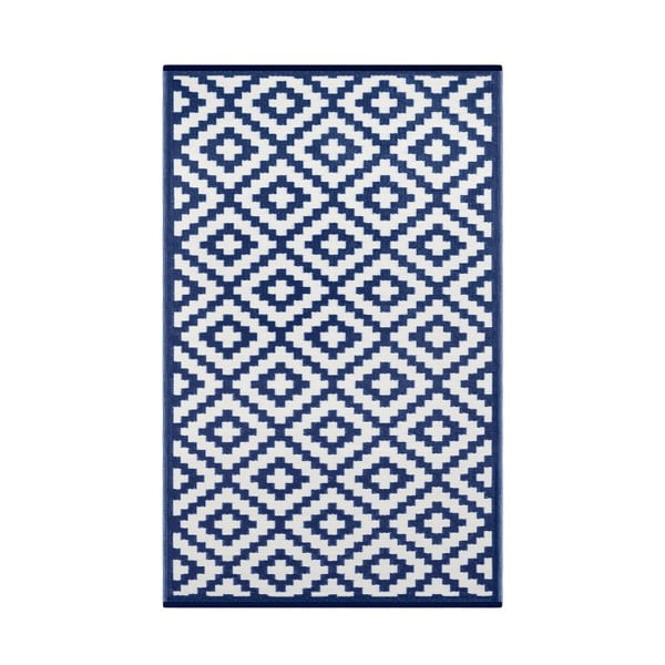 Niebiesko-biały dwustronny dywan zewnętrzny Green Decore Charro, 90x150 cm