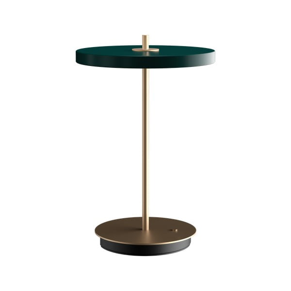Zielona lampa stołowa LED ze ściemniaczem i metalowym kloszem (wysokość 31 cm) Asteria Move – UMAGE