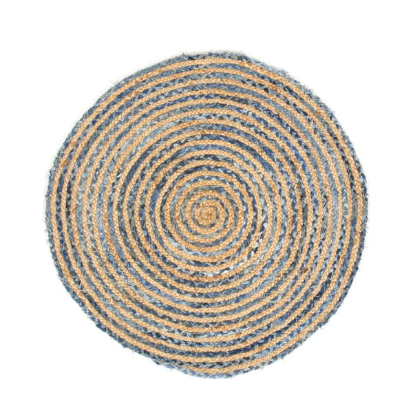 Szaro-brązowy dywan z włókna konopnego Cotex Rondo, ø 140 cm