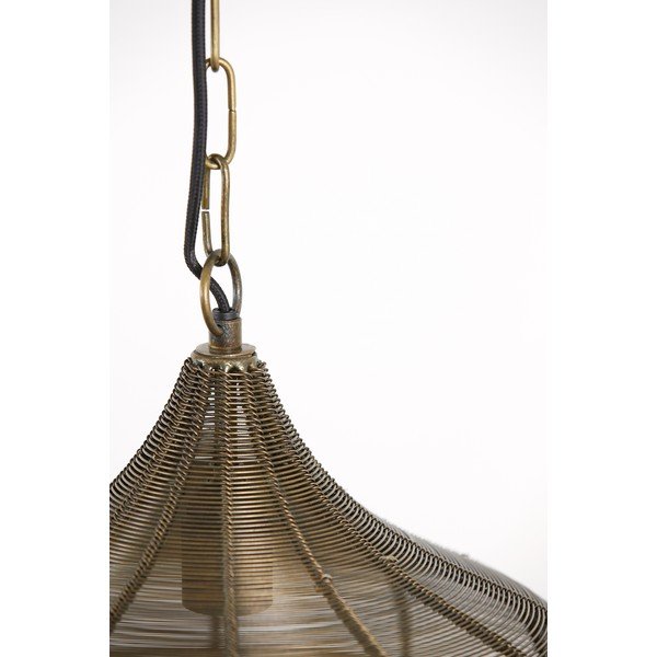 Metalowa lampa wisząca w kolorze brązu ø 36 cm Alvaro – Light & Living-image-4