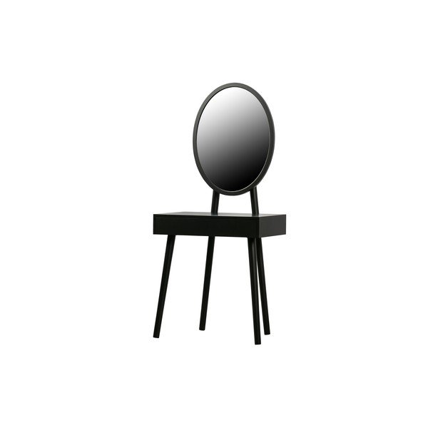 Czarna toaletka z nogami z drewna sosnowego WOOOD Vanity-image-3