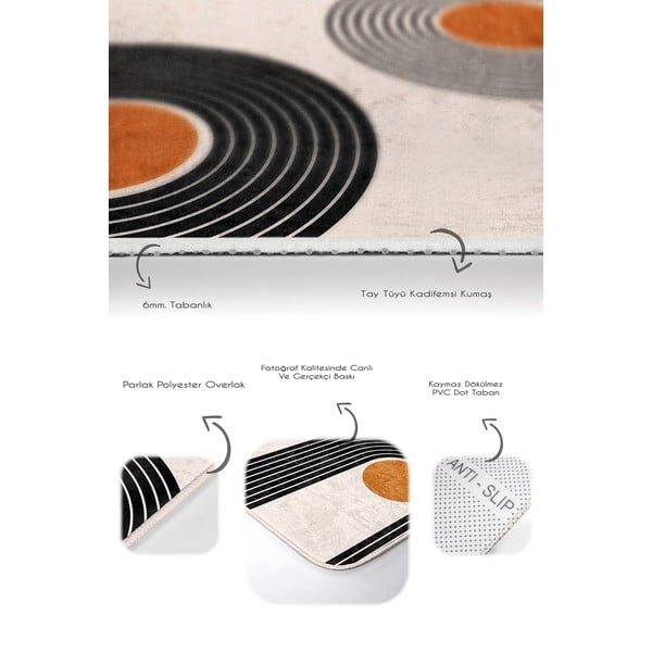 Beżowe aksamitne dywaniki łazienkowe zestaw 2 szt. 60x100 cm Dot Arch – Mila Home-image-4