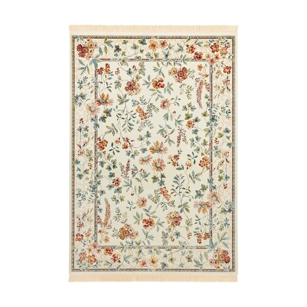 Kremowy dywan z wiskozy 195x300 cm Oriental Flowers – Nouristan