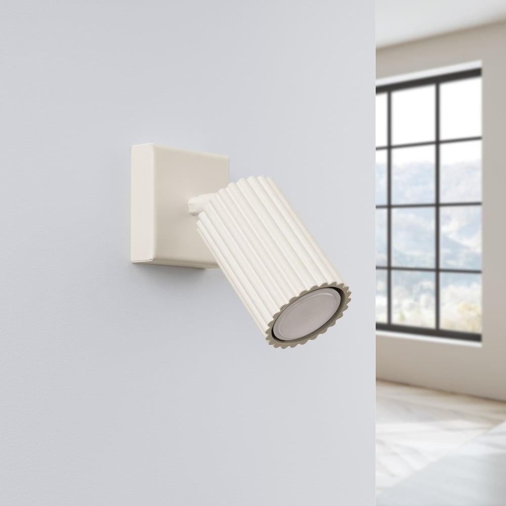 Kremowa lampa punktowa 8x16 cm Gleam – Sollux (zdjęcie 4)