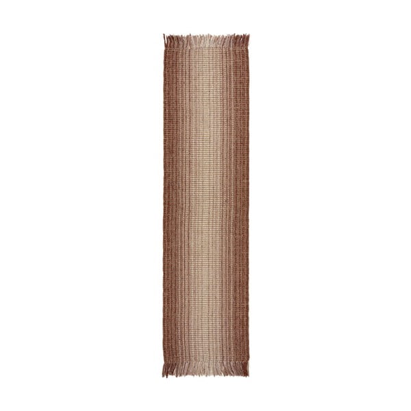 Czerwony dwustronny chodnik z mieszanki juty tkany ręcznie 60x230 cm Jute Ombre Red – Flair Rugs