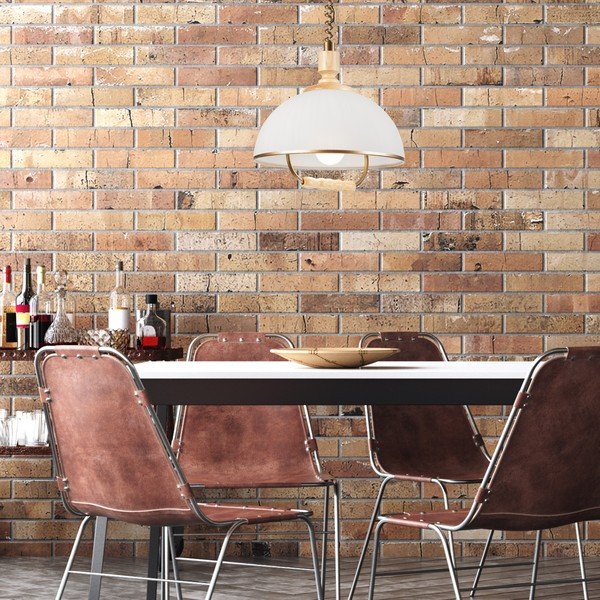 Lampa wisząca w brązowo-naturalnym kolorze ze szklanym kloszem ø 30 cm Ramona – LAMKUR-image-3