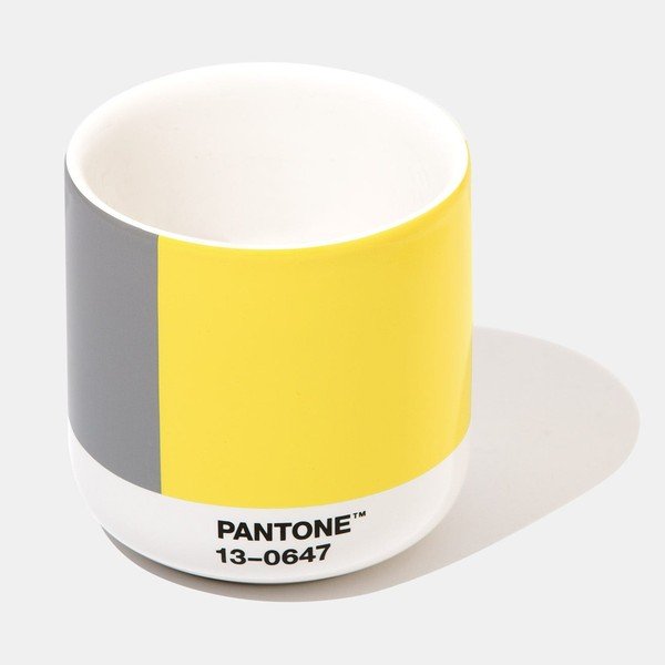 Żółto-szary ceramiczny termokubek Pantone Cortado, 175 ml-image-1