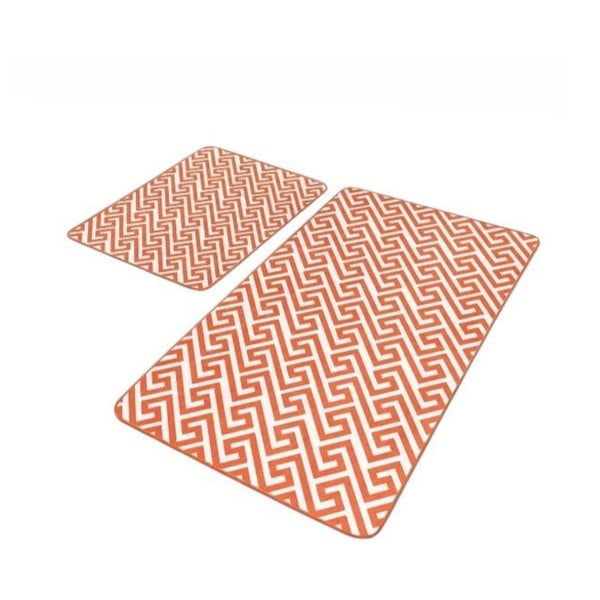 Pomarańczowe aksamitne dywaniki łazienkowe zestaw 2 szt. 60x100 cm – Mila Home