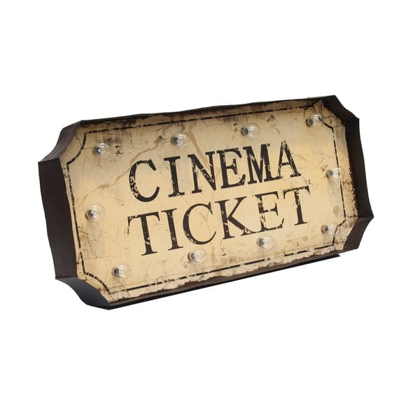 Świecąca dekoracja ścienna Novita Cinema Ticket