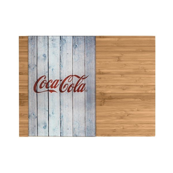 Bambusowa deska do krojenia ze szklanym detalem Wenko Coca-Cola World-image-1