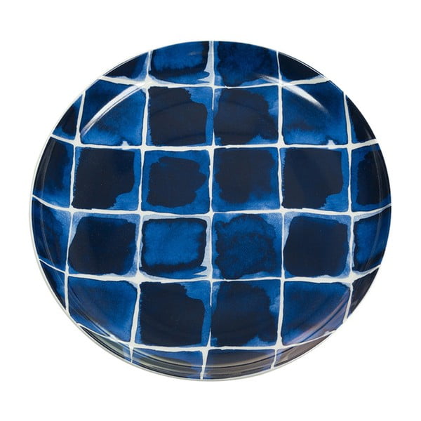 Niebiesko-biały talerz porcelanowy Santiago Pons Indigo, ⌀ 21 cm 