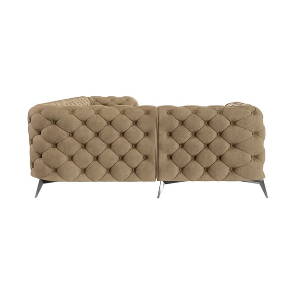 Jasnobrązowy aksamitny narożnik (lewostronny/w kształcie litery L) Chelsea – Ropez-image-2