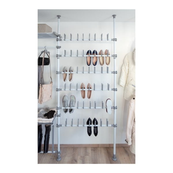 Biały metalowy teleskopowy regał na buty Herkules – Wenko-image-3