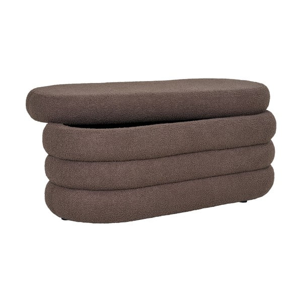 Brązowa  ławka z materiału bouclé Dartford – House Nordic-image-4