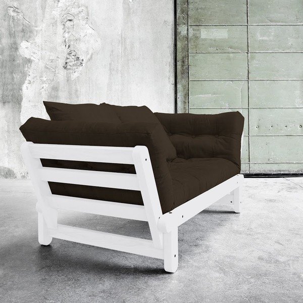 Sofa rozkładana Beat White/Choco Brown-image-1