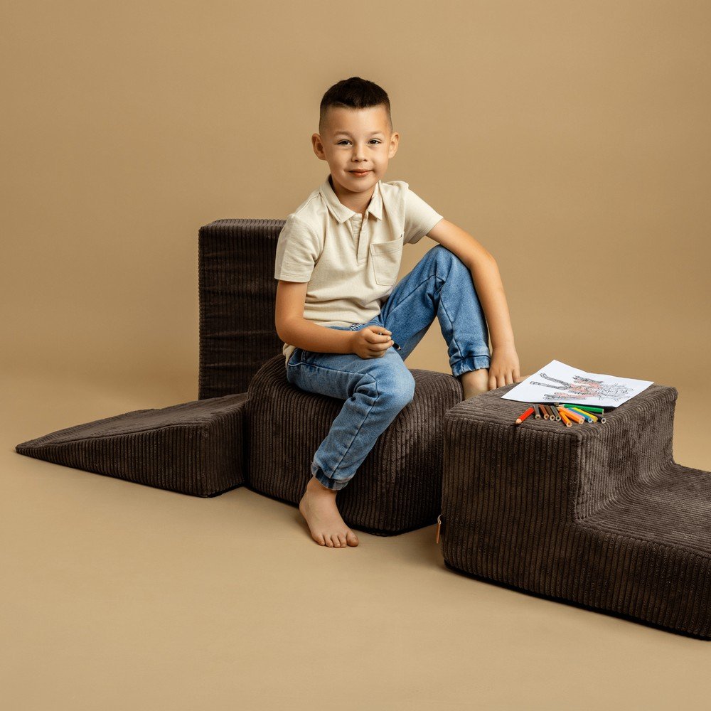 Turkusowy sztruksowy piankowy plac zabaw 5 szt. wysokość 30 cm 250x45 cm Montessori – Meowbaby (zdjęcie 10)