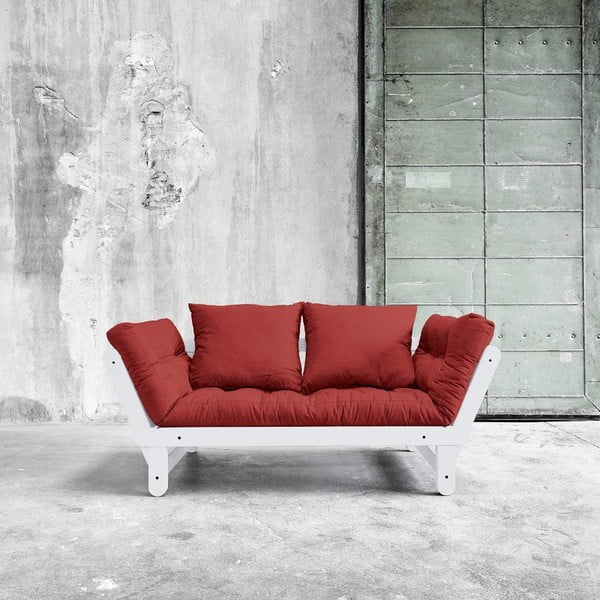 Sofa rozkładana Beat White/Passion Red