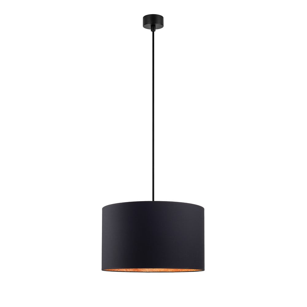 Czarna lampa wisząca z wnętrzem w kolorze miedzi Sotto Luce Mika, ⌀ 40 cm