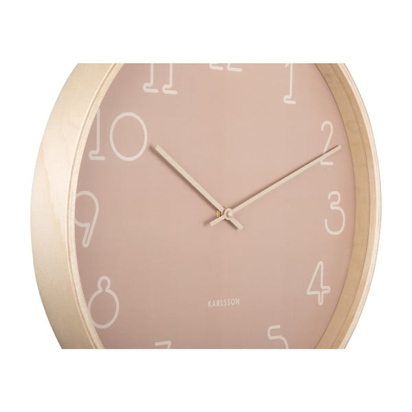 Różowy zegar Karlsson Sencillo, ø 40 cm-image-4