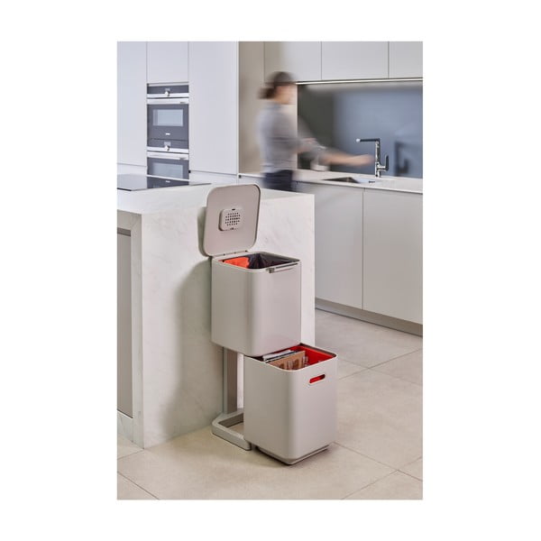 Kremowy kosz do segregowania Joseph Joseph Totem Compact, 40 l-image-1