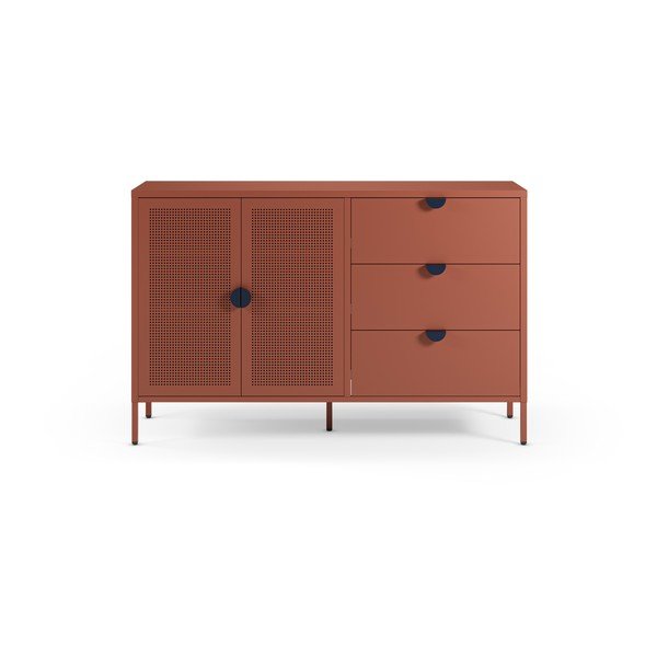 Metalowa komoda w kolorze terakoty 140x90x40 cm Sayla – Marckeric