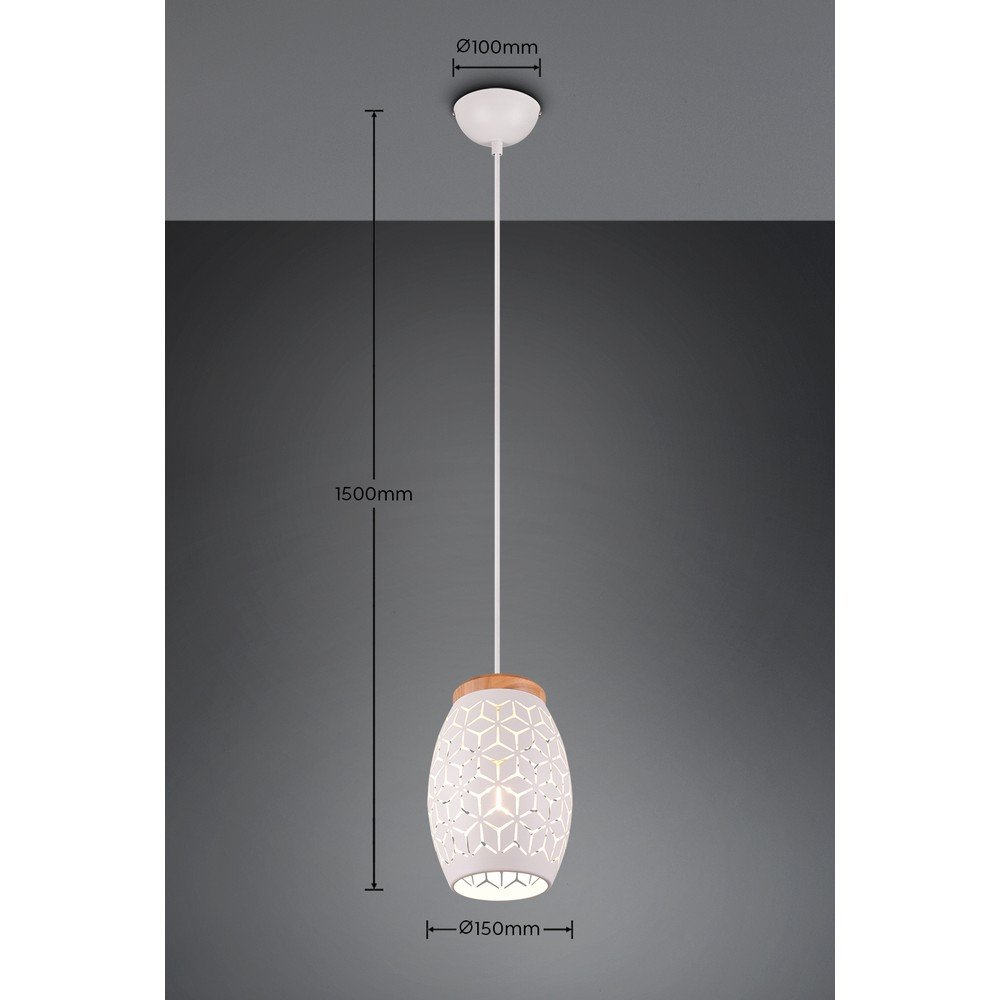Biała lampa wisząca ø 15 cm Bidar – Reality (zdjęcie 7)
