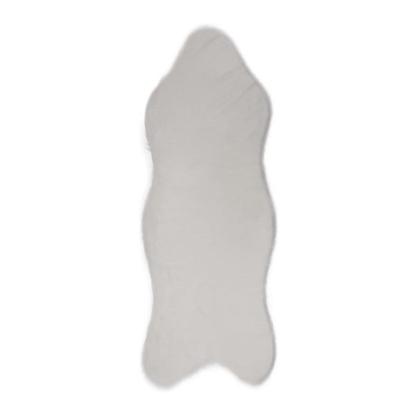 Biały chodnik ze sztucznej skóry Pelus White, 75x200 cm